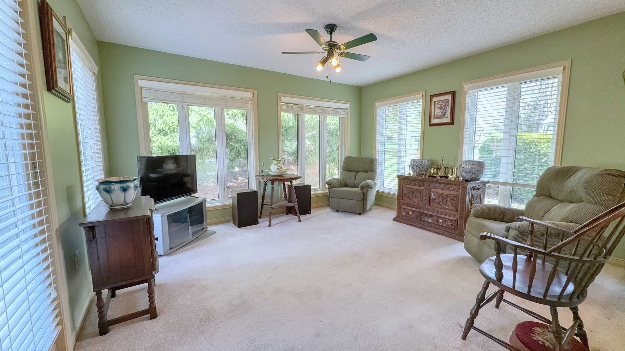 This is an Elora “A” Model with approx. 1547 sqft. 
Pine Meadows is an active adult lifestyle community located east of Fergus.  It is a Land Lease community of 195 bungalow style homes.  

Land lease-$699.98 Maintenance-$612.60 Taxes(2025)-$2769.10 4