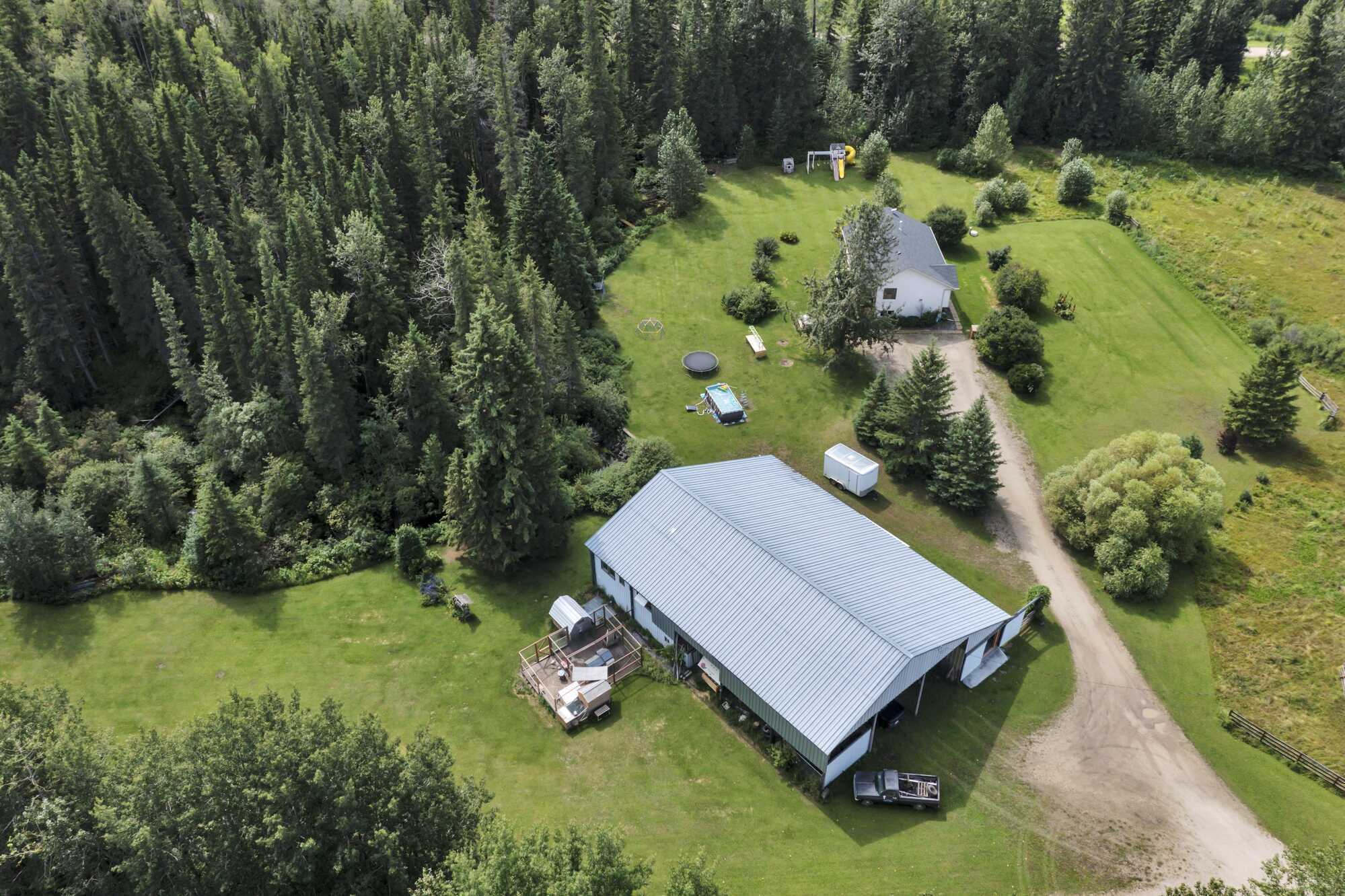 9.6 Acres ~ Potential Hobby Farm ~ 80 x 60 Modified Pole-Barn/Shop ~ Bi-Level ~  Chicken Coop ~ Close to Rocky Mountain House 3