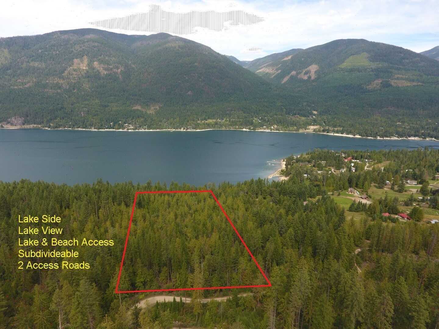Lakeside! Sub dividable! Over 11 Acres! Borders Crown Land! Great location with ample privacy! 3