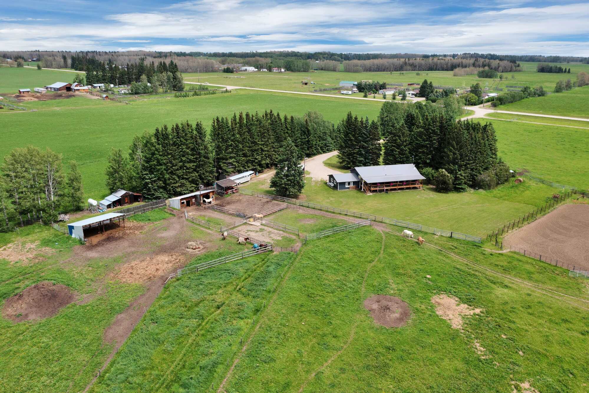 78.9 Acres ~ Mountain Views ~ Bungalow with Wrap Around Deck ~ Double Detached Garage ~ Oil Revenue ~ 5 minutes to Rocky ~ on Pavement 3