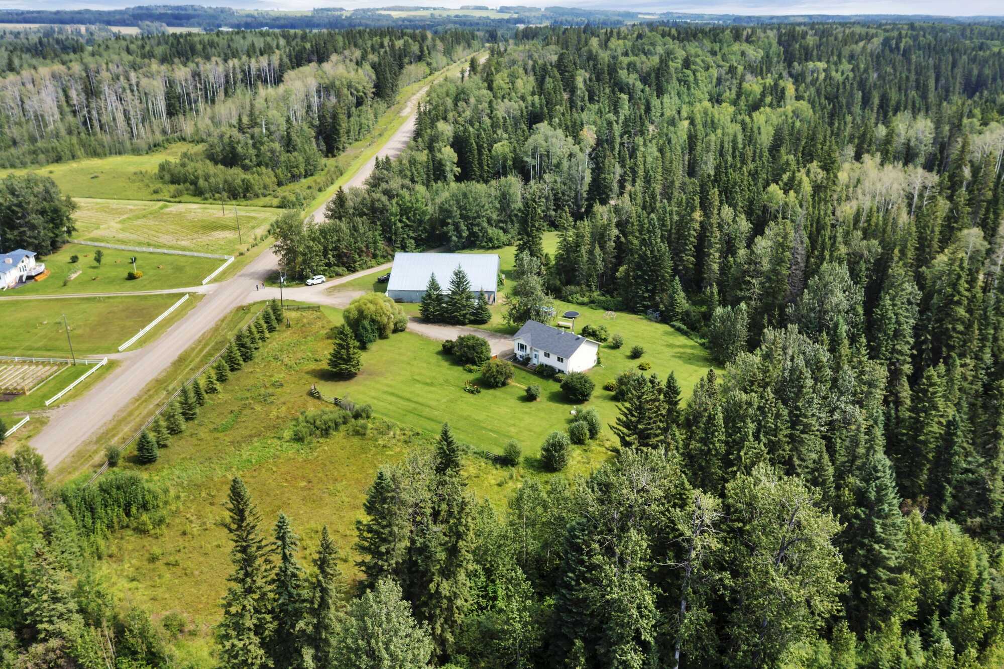 9.6 Acres ~ Potential Hobby Farm ~ 80 x 60 Modified Pole-Barn/Shop ~ Bi-Level ~  Chicken Coop ~ Close to Rocky Mountain House 2