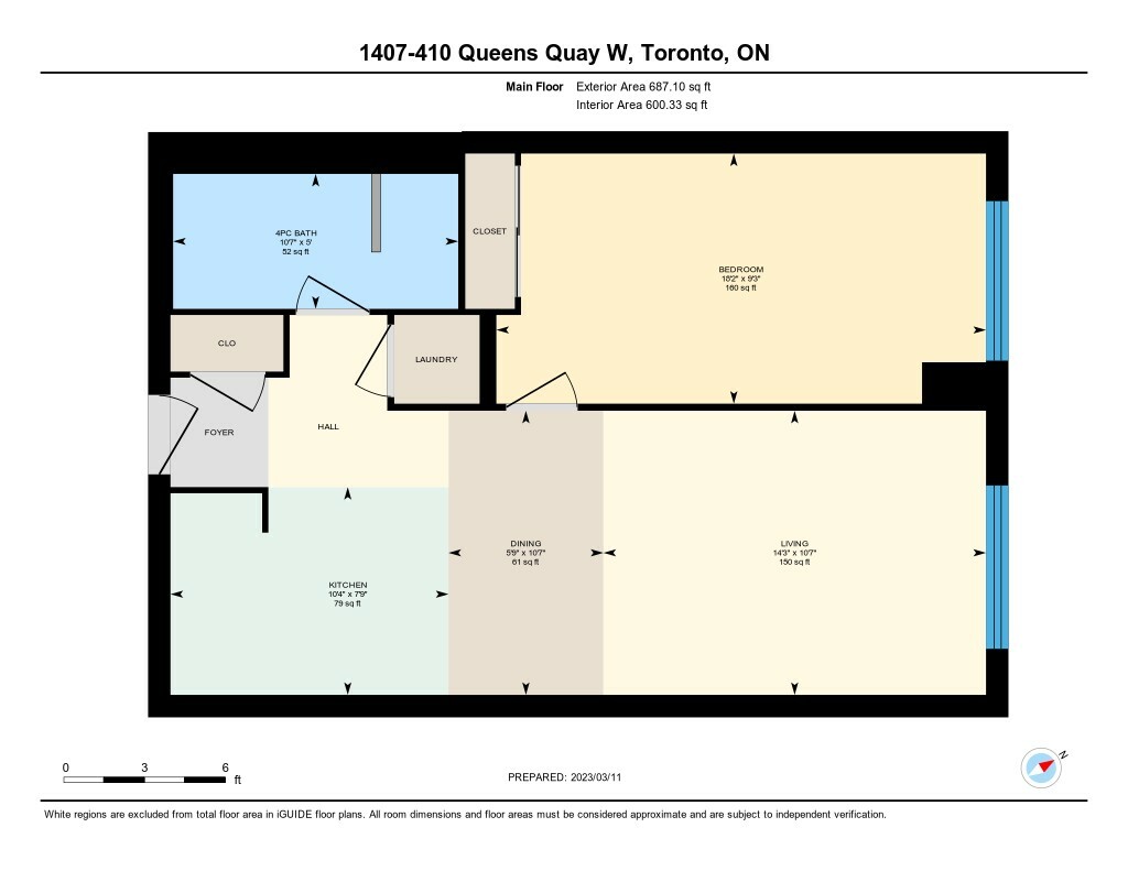Beautifully Renovated (652 Sq Ft) Unit In Luxury Waterfront Condo With Spectacular Views of Rogers Center & CN Tower. 2