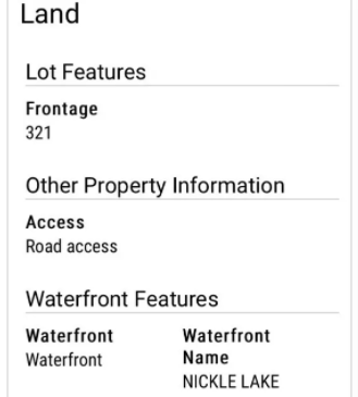 Nickle Lake lot 16 for sale $75,000 4